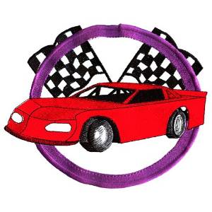 Picture of Race Car Logo Machine Embroidery Design
