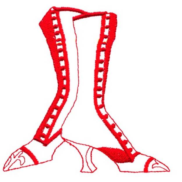 Picture of Boots Redwork Machine Embroidery Design