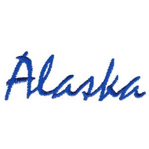 Picture of Alaska Text Machine Embroidery Design