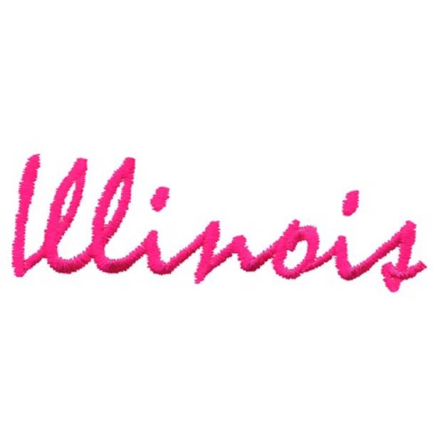 Picture of Illinois Text Machine Embroidery Design