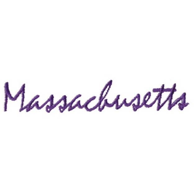 Picture of Massachusetts Text Machine Embroidery Design