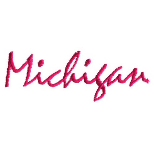 Picture of Michigan Text Machine Embroidery Design
