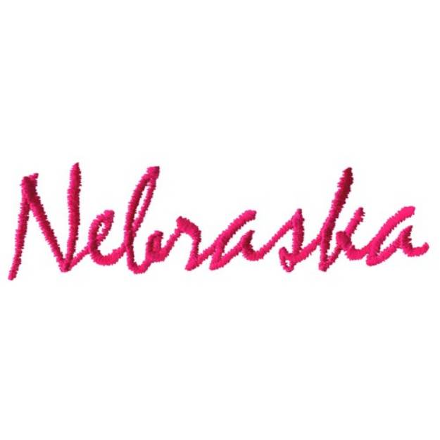 Picture of Nebraska Text Machine Embroidery Design