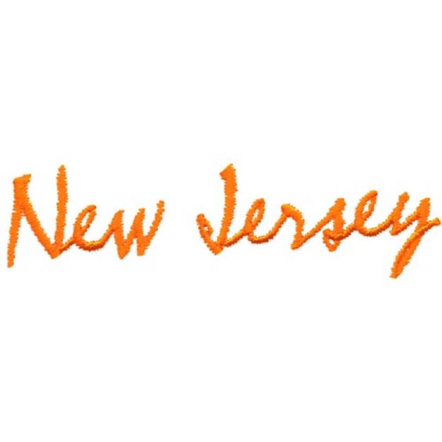Picture of New Jersey Text Machine Embroidery Design