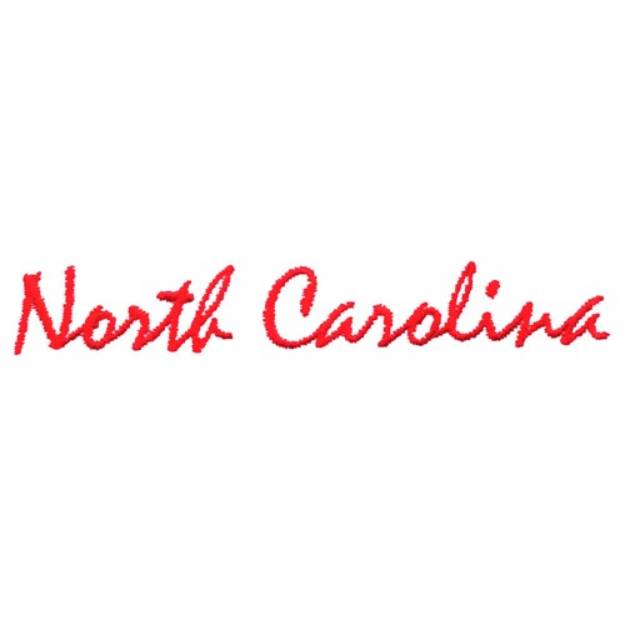 Picture of North Carolina Text Machine Embroidery Design