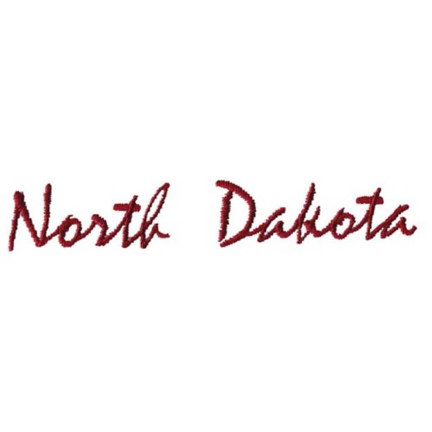 Picture of North Dakota Text Machine Embroidery Design