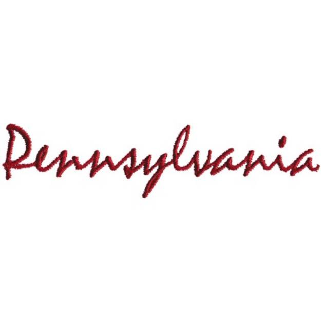 Picture of Pennsylvania Text Machine Embroidery Design