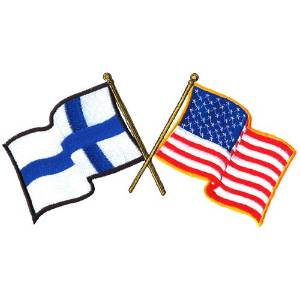 Picture of Finnish American Flags Machine Embroidery Design