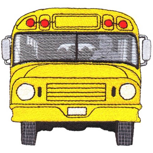 Picture of School Bus Front Machine Embroidery Design