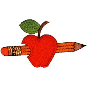 Picture of Apple and Pencil Machine Embroidery Design