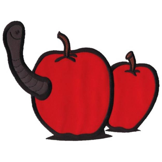 Picture of Applique Apples Worm