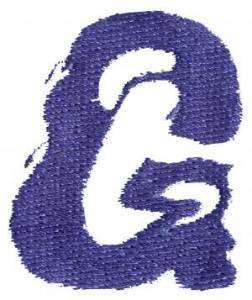 Picture of Painted G Machine Embroidery Design