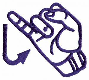 Picture of Sign Language J Machine Embroidery Design