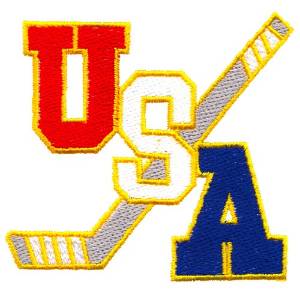 Picture of USA Hockey stick Machine Embroidery Design