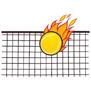 Picture of Flaming Tennis Ball Machine Embroidery Design
