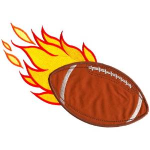 Picture of Flaming Football Applique Machine Embroidery Design