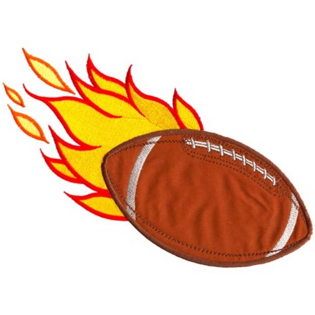 Picture of Flaming Football Applique Machine Embroidery Design