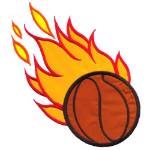 Picture of Flaming Basketball Appliqué Machine Embroidery Design