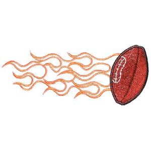 Picture of Flaming Football Wrap Machine Embroidery Design