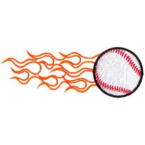 Picture of Flaming Baseball Wrap Machine Embroidery Design