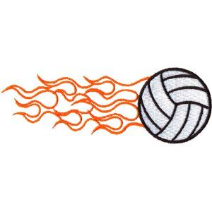 Picture of Flaming Volleyball Wrap Machine Embroidery Design
