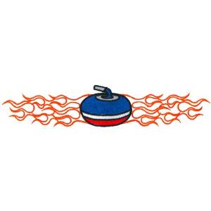 Picture of Flaming Curling Rock Machine Embroidery Design