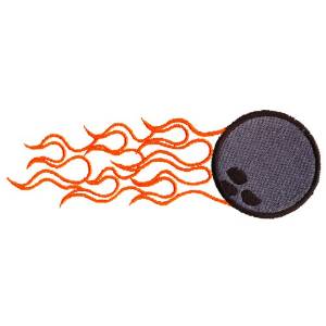 Picture of Flaming Bowling Wrap Machine Embroidery Design