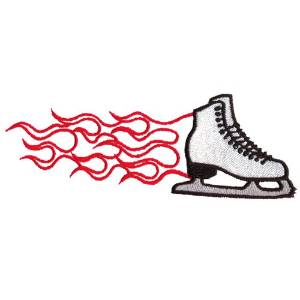 Picture of Flaming Skate Wrap Machine Embroidery Design