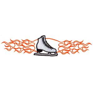 Picture of Flaming Skate Machine Embroidery Design