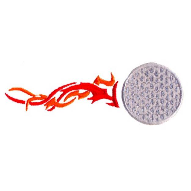Picture of Flaming Golf Ball Machine Embroidery Design