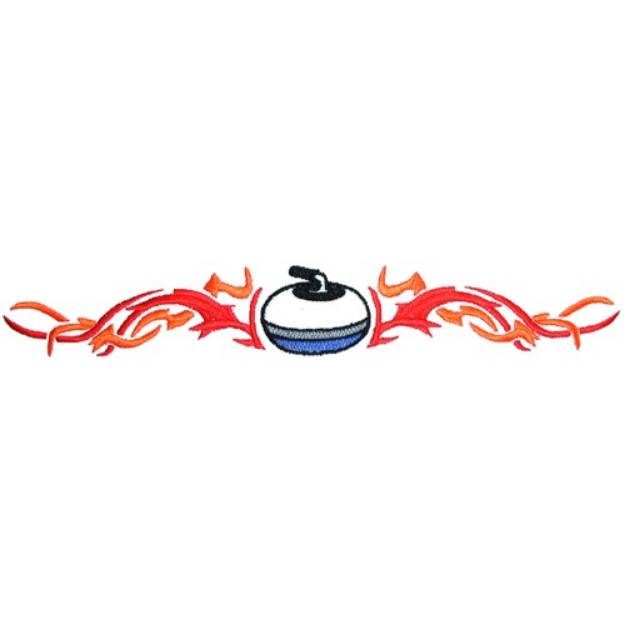 Picture of Flaming Curling Rock Machine Embroidery Design