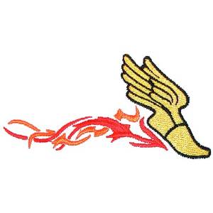 Picture of Flaming Track Logo Machine Embroidery Design