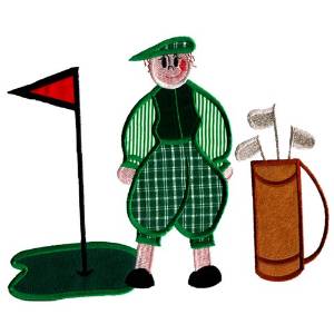 Picture of Golf Character Appliqué Machine Embroidery Design
