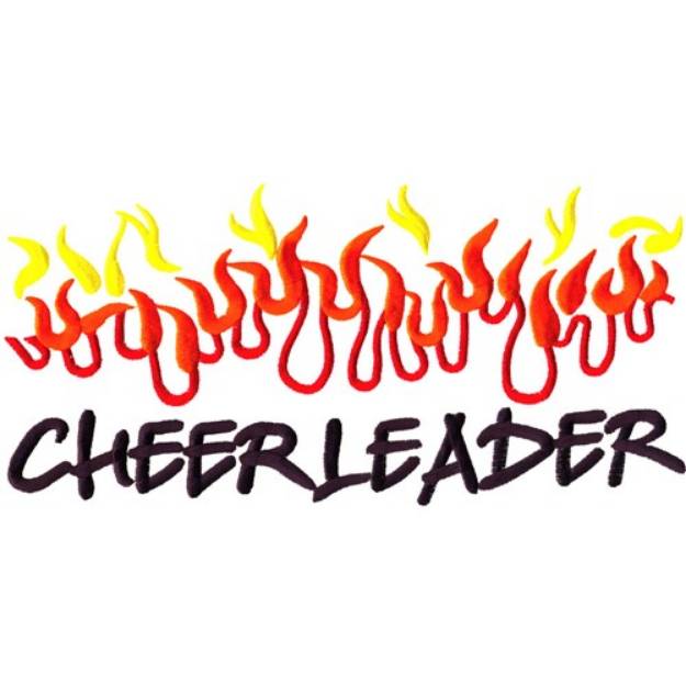 Picture of Cheerleader Flames Machine Embroidery Design