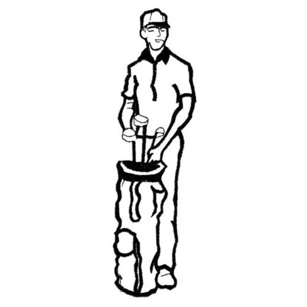 Picture of Golfer & Bag Machine Embroidery Design