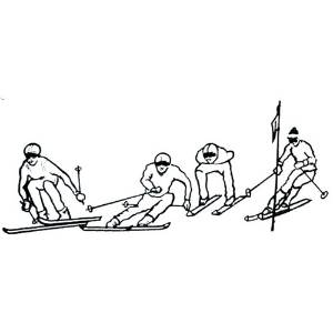 Picture of Skiing Scene Outline Machine Embroidery Design