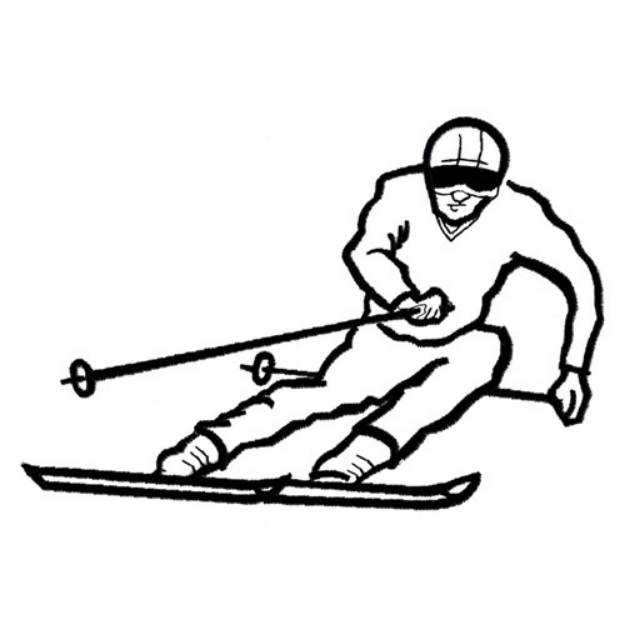Picture of Outline of Skier Machine Embroidery Design