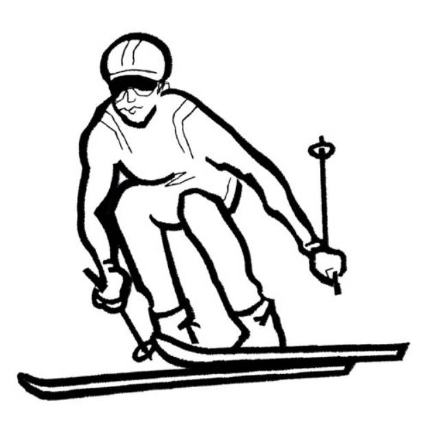 Outline of Skier Machine Embroidery Design | Embroidery Library at ...