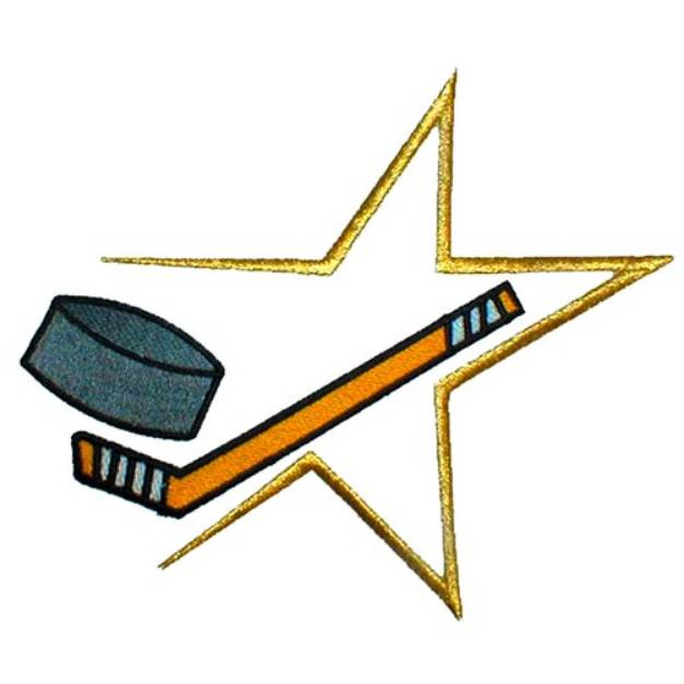 Picture of Hockey Star Machine Embroidery Design