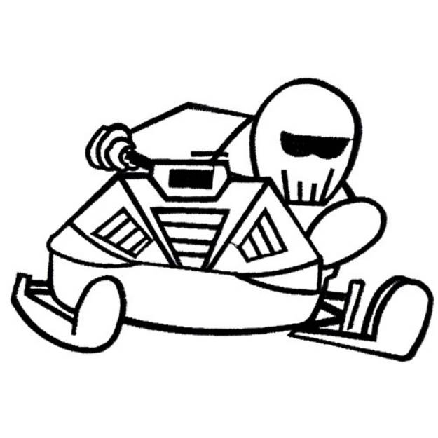 Picture of Fast Snowmobiler Outline Machine Embroidery Design