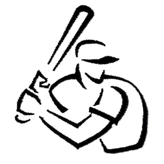 Picture of Baseball Batter Outline Machine Embroidery Design