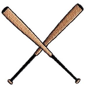 Picture of Crossed Baseball Bats Machine Embroidery Design