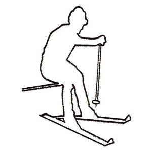 Picture of Skier Outline Machine Embroidery Design