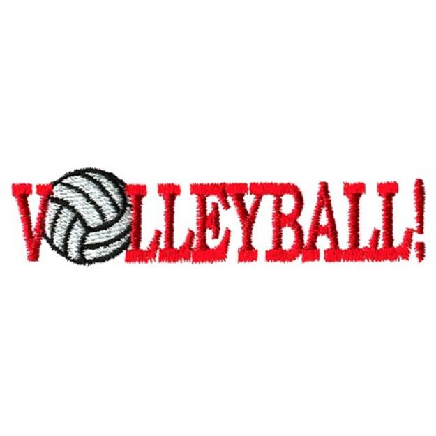 Picture of Volleyball text Machine Embroidery Design