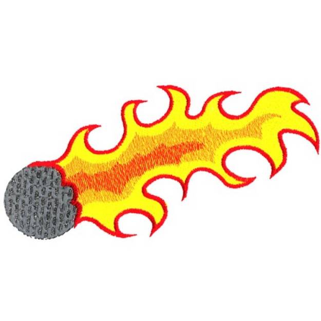 Picture of Flaming Golf Ball Machine Embroidery Design