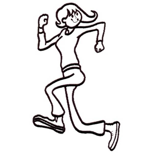 Picture of Jogging Lady Machine Embroidery Design