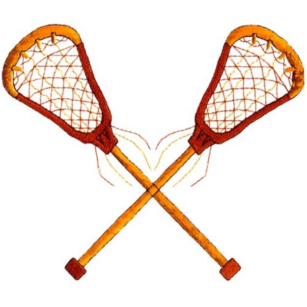 Picture of Crossed Lacrosse Sticks Machine Embroidery Design