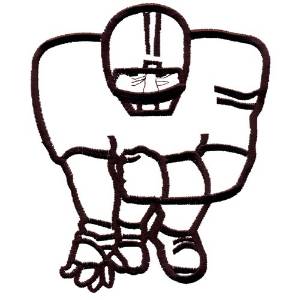 Picture of Football Player Front Machine Embroidery Design
