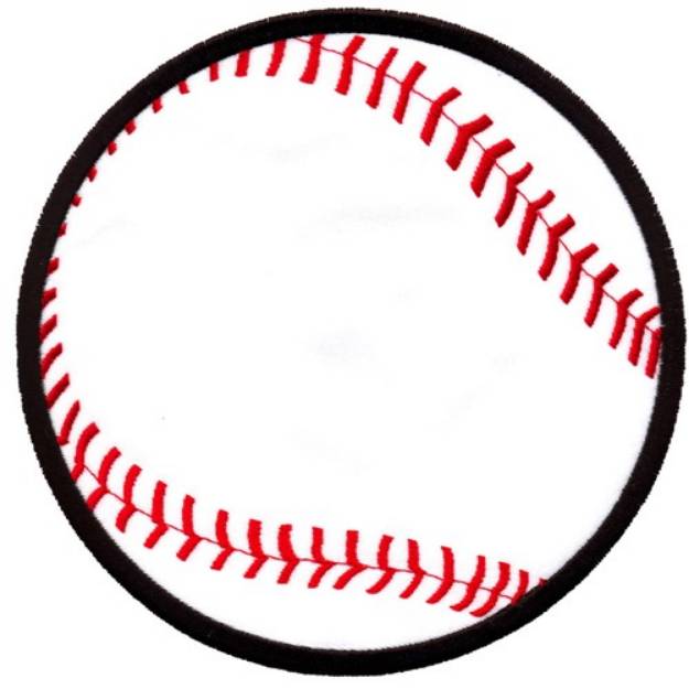 Picture of Applique Baseball Machine Embroidery Design