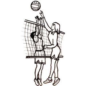 Picture of Volleyball Scene Outline Machine Embroidery Design